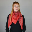 Cotton Scarf - Indian pattern 1 - red Lurex gold - squared kerchief