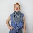 Baumwolltuch - grau - dunkelgrau Lurex silber - quadratisches Tuch