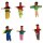 6 pieces of worry dolls 2.5cm worry eaters in a bag fabric dolls