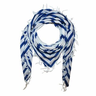 Baumwolltuch - Geometrisches Muster 05 - weiß - blau - quadratisches Tuch