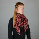 Cotton scarf - Leopard 1 red - silver - squared kerchief