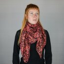 Cotton scarf - Leopard 1 red - gold - squared kerchief