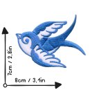Aufnäher - Schwalbe - blau-weiß 2 - Kopf links - Patch