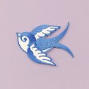 Aufnäher - Schwalbe - blau-weiß 2 - Kopf links - Patch