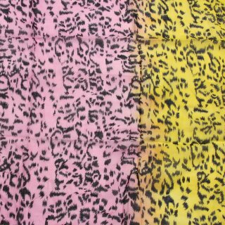 Baumwolltuch - Leopard 1 rosa - gelb - quadratisches Tuch