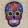 Patch - Skull Mexico with Rose - blue-orange 2