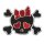 Patch - Skull with hearts - black and red