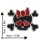 Patch - Skull with hearts - black and red