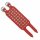 Leather bracelet with studs - Bracelet with spiked rivets 4-row - red