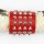 Lederarmband mit Spitznieten 4-reihig - rot - Armband aus Leder