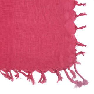 Baumwolltuch fein & dicht gewebt - rot - mit Fransen - quadratisches Tuch