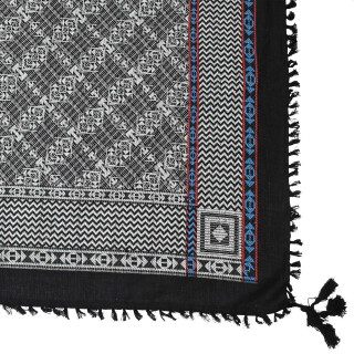 Stilvoll detailliertes Tuch im Pali-Look - schwarz - weiß - Muster 2
