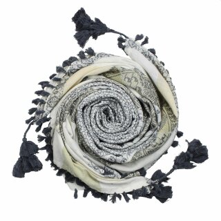 Stilvoll detailliertes Tuch im Pali-Look - weiß - grau - Muster 3