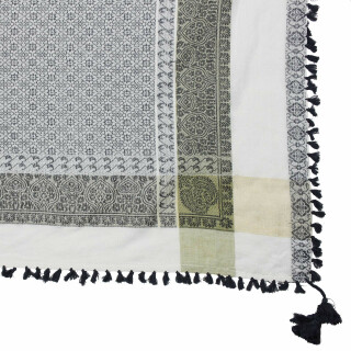 Stilvoll detailliertes Tuch im Pali-Look - weiß - grau - Muster 3