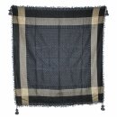 Stylishly detailed scarf with Kufiya style - Pattern 3 - black - grey
