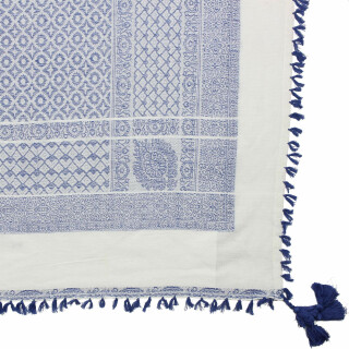Stilvoll detailliertes Tuch im Pali-Look - weiß - blau - Muster 4