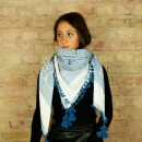 Stilvoll detailliertes Tuch im Pali-Look - weiß - blau - Muster 4