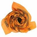 Cotton scarf - Om 2 orange - black - squared kerchief