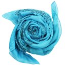 Cotton Scarf - Ganesha blue - black - squared kerchief