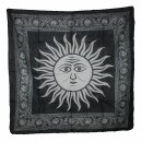 Baumwolltuch - Sonne 1 - schwarz - weiß - quadratisches Tuch