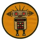 Aufnäher - Roboter - gold und orange 8 cm - Patch