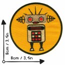 Aufnäher - Roboter - gold und orange 8 cm - Patch