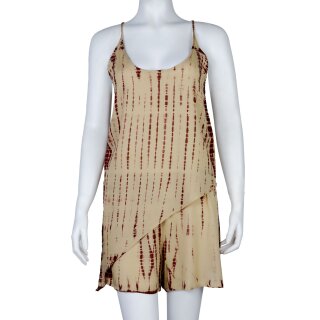 Asymmetrisches Top Shorts einzel oder Set Batik Tie dye braun-beige