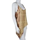 Asymmetrisches Top Shorts einzel oder Set Batik Tie dye braun-beige