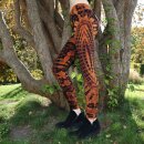Leggings - batik - pattern Sun - M/L - black - orange-brown