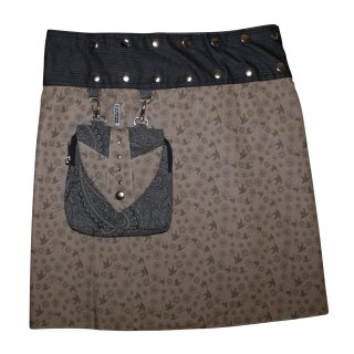 Wrapskirt - Emerald - Fabric Pattern Birds - Zigzag