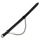 Leather boot chain - pyramid studs - black