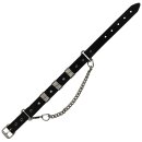 Leather boot chain - gemstones 02 - black