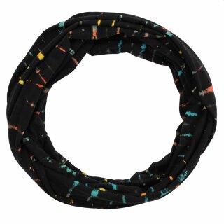 Loop-Schal - schwarz - bunte Streifen - Halstuch