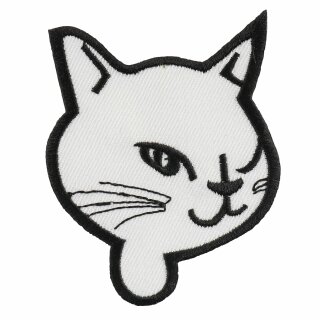 Patch - Cats Head - white-black
