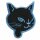 Aufnäher - Katzenkopf - schwarz-blau - Patch