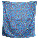 Baumwolltuch - Kirschen - blau - quadratisches Tuch