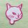 Aufnäher - Katzenkopf zwinkernd - rosa-weiß - Patch