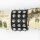 Leather bracelet with studs - Bracelet with spiked rivets 3-row - black