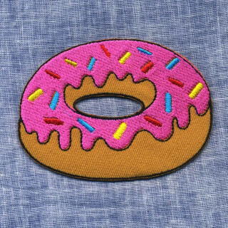 Aufnäher - Donut - pink - Patch