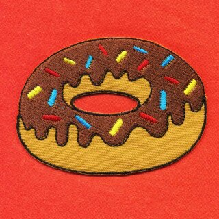 Aufnäher - Donut - braun - Schokoglasur - Patch
