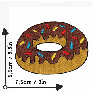 Aufnäher - Donut - braun - Schokoglasur - Patch