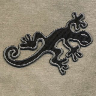 Aufnäher - Salamander - Gecko - schwarz-grau - Patch