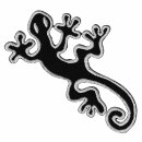 Aufnäher - Salamander - Gecko - schwarz-weiß -...