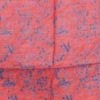 Baumwolltuch - Indisches Muster 1 - rot - zinnober Lurex mehrfarbig - quadratisches Tuch