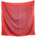 Cotton scarf - Indian pattern 1 - red - vermilioin Lurex...