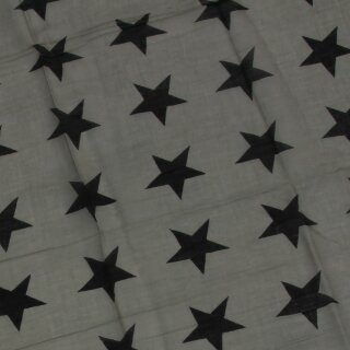 Baumwolltuch - Pareo - Sarong - Sterne - grau-schwarz