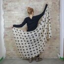 Cotton Scarf - Pareo - Sarong - Stars - beige-black