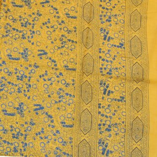 Baumwolltuch - Pareo - Sarong - Indisches Muster 01 - gelb-blau