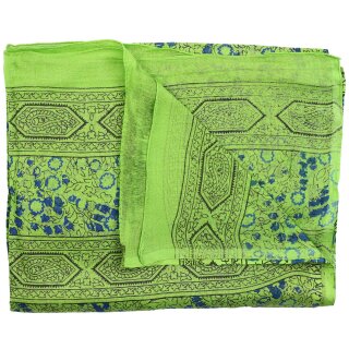 Baumwolltuch - Pareo - Sarong - Indisches Muster 01 - grün-blau