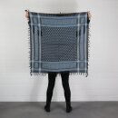 Palituch - Sterne schwarz - blau-hellblau - Kufiya PLO Tuch